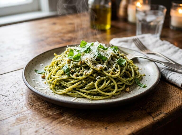 garlic pesto pasta recipe