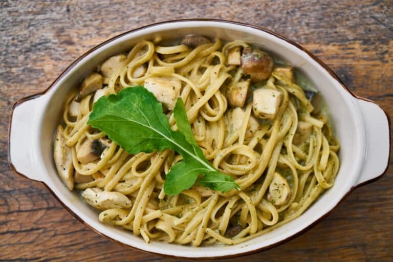 leek and spinach pasta